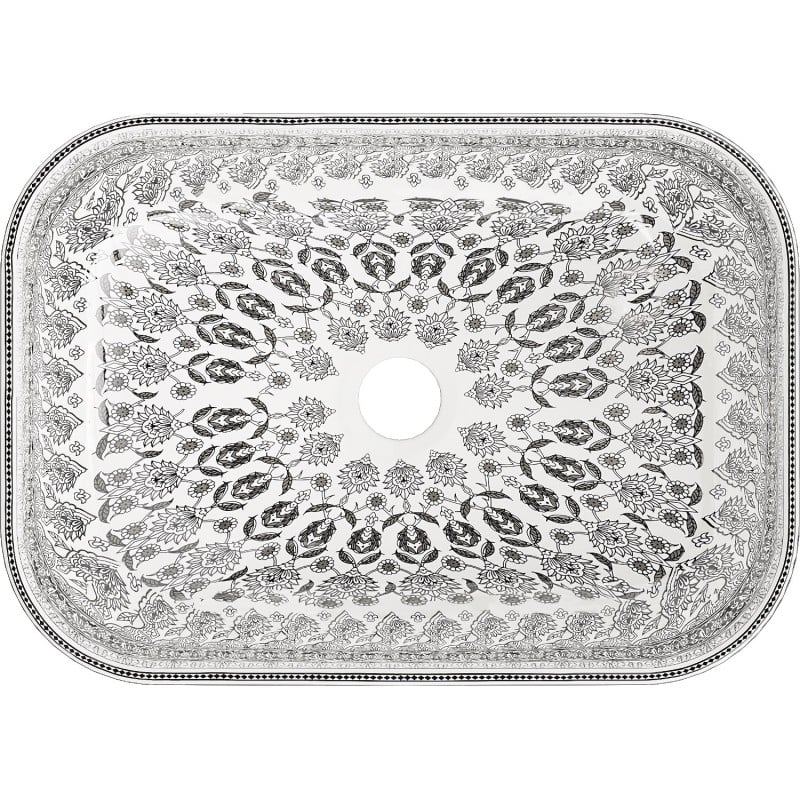 Mexen Rita Aufsatzwaschbecken 45 x 32 cm, weiß/schwarzes Muster - 21084586