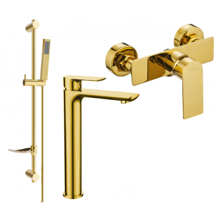 Mexen Alfa DF02 Duschset, Gold - 745714DF02-50