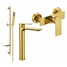Mexen Alfa DF02 Duschset, Gold - 745714DF02-50