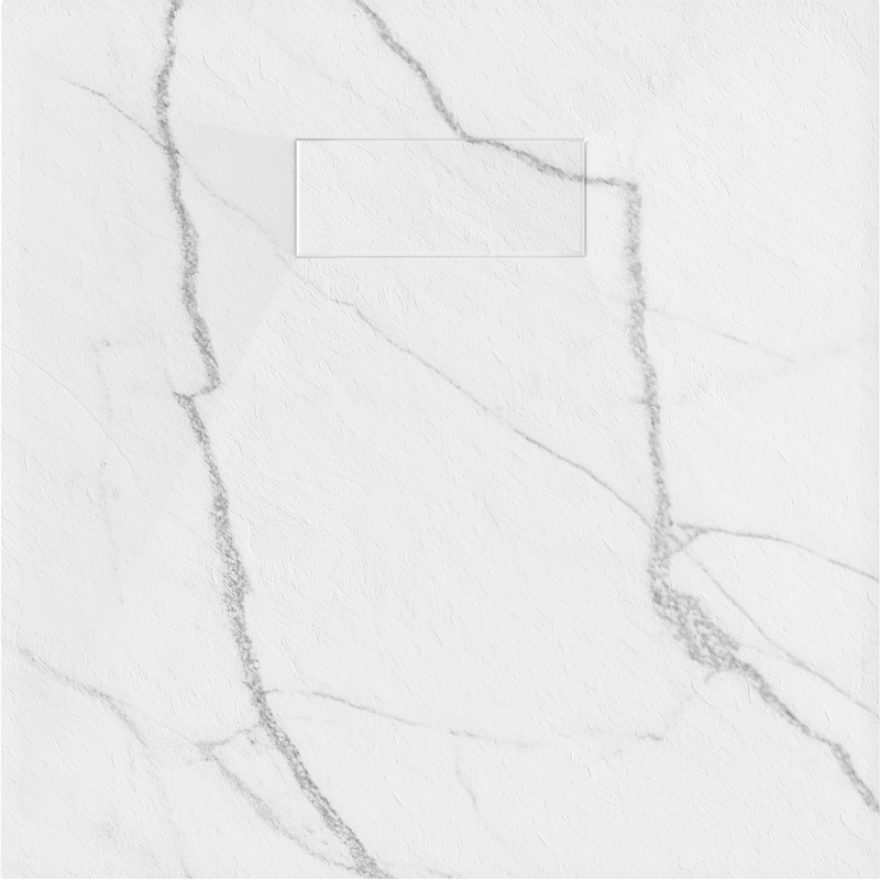 Mexen Hugo quadratische Duschwanne SMC 80 x 80 cm, weißer Stein - 42158080