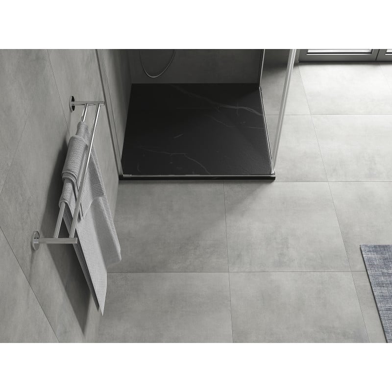 Mexen Hugo Quadratische Duschwanne SMC 80 x 80 cm, schwarzer Stein - 42758080