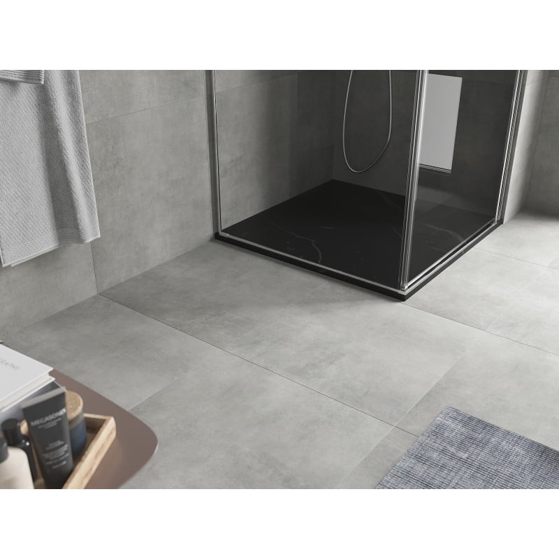 Mexen Hugo Quadratische Duschwanne SMC 80 x 80 cm, schwarzer Stein - 42758080