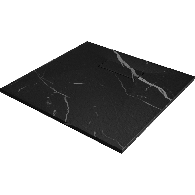 Mexen Hugo Quadratische Duschwanne SMC 80 x 80 cm, schwarzer Stein - 42758080
