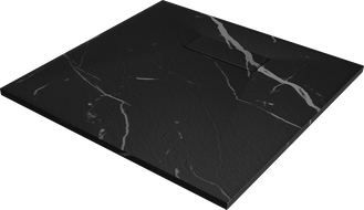 Mexen Hugo Quadratische Duschwanne SMC 80 x 80 cm, schwarzer Stein - 42758080