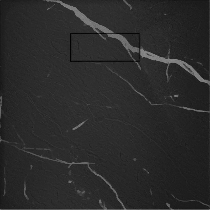 Mexen Hugo Quadratische Duschwanne SMC 80 x 80 cm, schwarzer Stein - 42758080