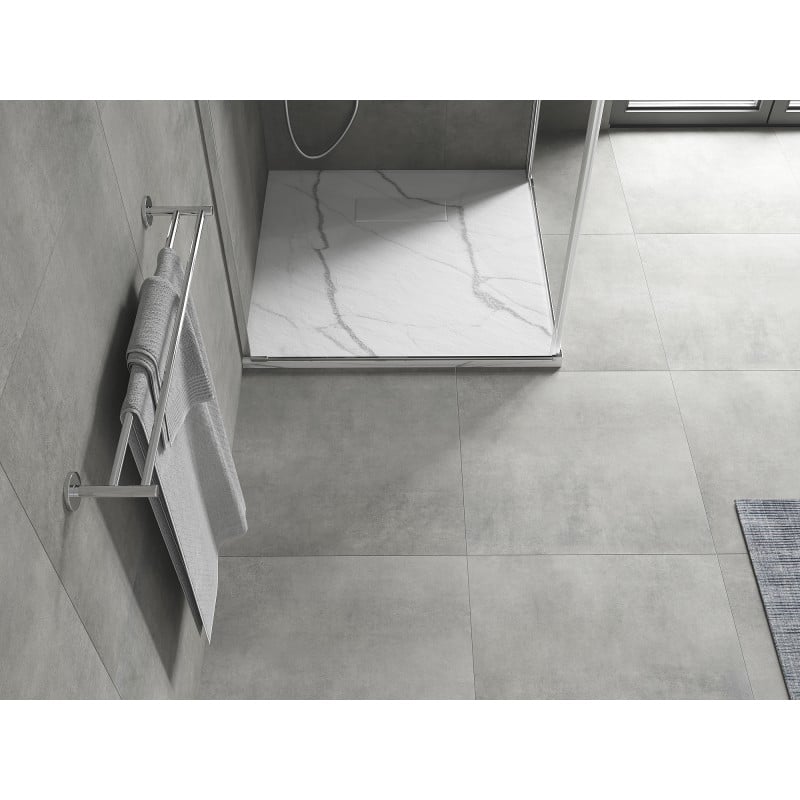 Mexen Hugo quadratische Duschwanne SMC 90 x 90 cm, weißer Stein - 42159090