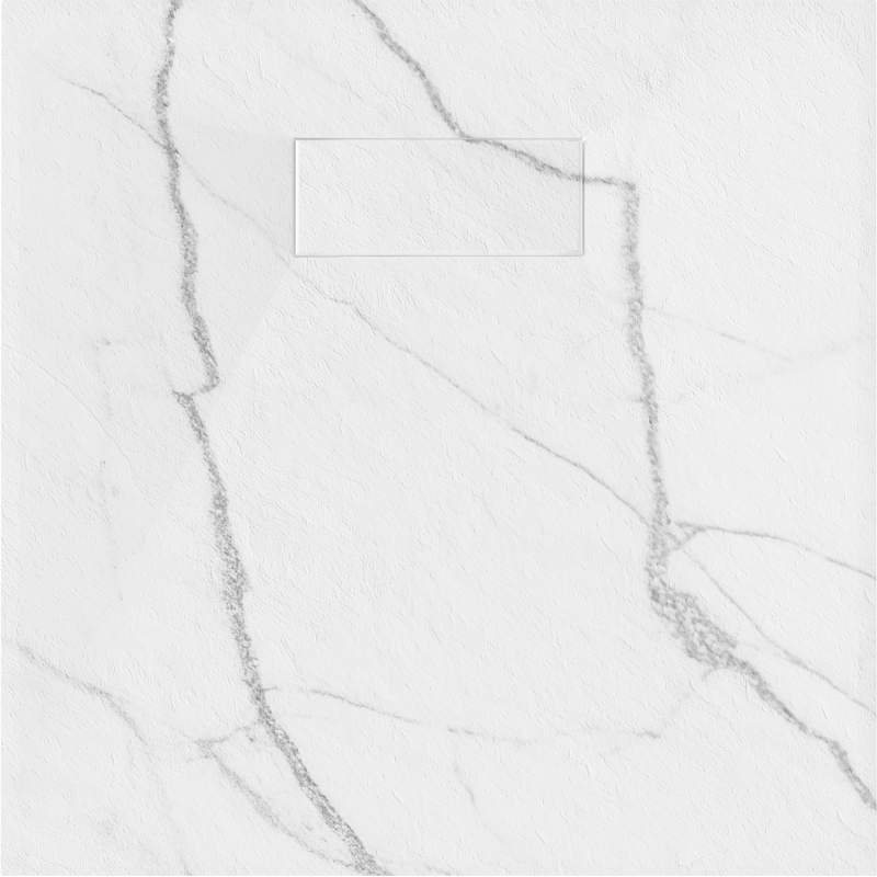 Mexen Hugo quadratische Duschwanne SMC 90 x 90 cm, weißer Stein - 42159090