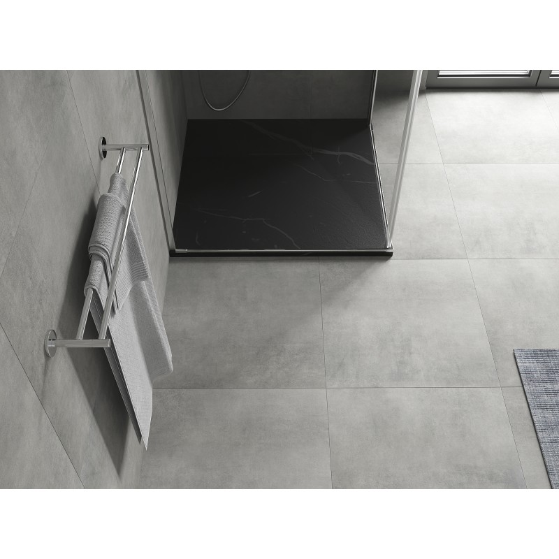 Mexen Hugo quadratische Duschwanne SMC 90 x 90 cm, schwarzer Stein - 42759090