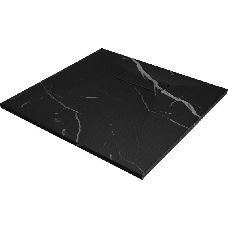 Mexen Hugo quadratische Duschwanne SMC 90 x 90 cm, schwarzer Stein - 42759090