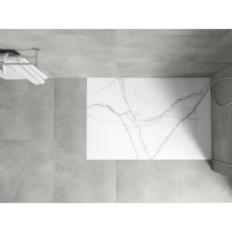 Mexen Hugo Rechteckige SMC-Duschtasse 120 x 80 cm, weißer Stein - 42158012