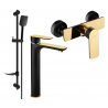 Mexen Alfa DF62 Duschset, Schwarz/Gold - 745714DF62-75