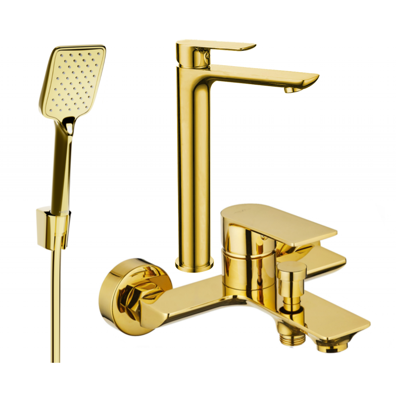 Mexen Alfa R62 Badezimmerset, gold - 745713R62-50