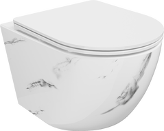Mexen Lena WC-Schüssel Rimless mit absenkbarem Slim-Sitz, Duroplast, weißer Stein - 30224092