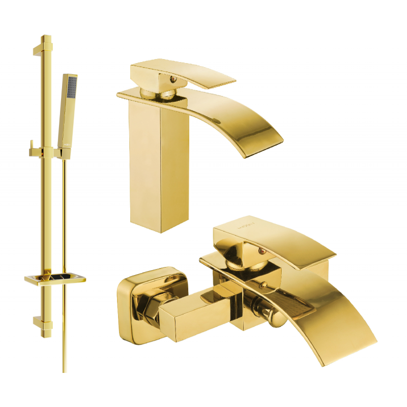 Mexen Aries DQ77 Badewannenset, gold - 744803DQ77-50