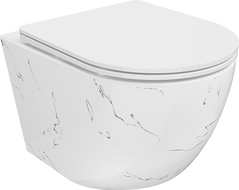 Mexen Lena WC-Schüssel Rimless mit Slim-Absenkautomatik, Duroplast, weißer Stein - 30224093