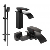 Mexen Aries DQ62 Badewannen-Set, schwarz - 744803DQ62-70