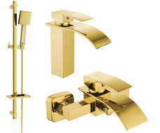 Mexen Aries DQ45 Badezimmerset, gold - 744803DQ45-50