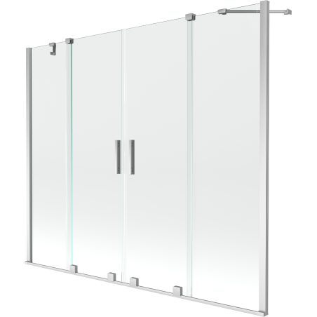 Mexen Velar Duo Badewannenfaltwand 2-teilig verschiebbar 190 x 150 cm, transparent, Chrom - 896-190-000-02-01