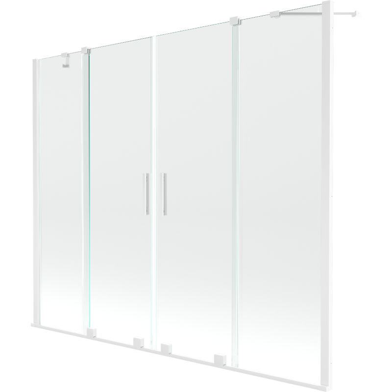 Mexen Velar Duo Duschabtrennung 2-teilig verschiebbar 190 x 150 cm, transparent, weiß - 896-190-000-02-20