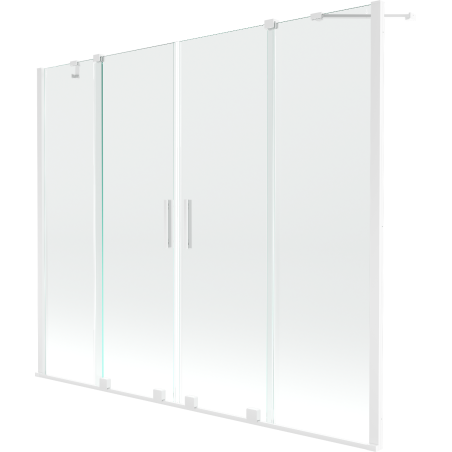 Mexen Velar Duo Duschabtrennung 2-teilig verschiebbar 190 x 150 cm, transparent, weiß - 896-190-000-02-20