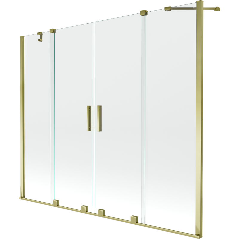 Mexen Velar Duo Badewannen-Faltwand 2-flügelig verschiebbar 190 x 150 cm, transparent, gold - 896-190-000-02-50