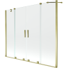 Mexen Velar Duo Badewannen-Faltwand 2-flügelig verschiebbar 190 x 150 cm, transparent, gold - 896-190-000-02-50