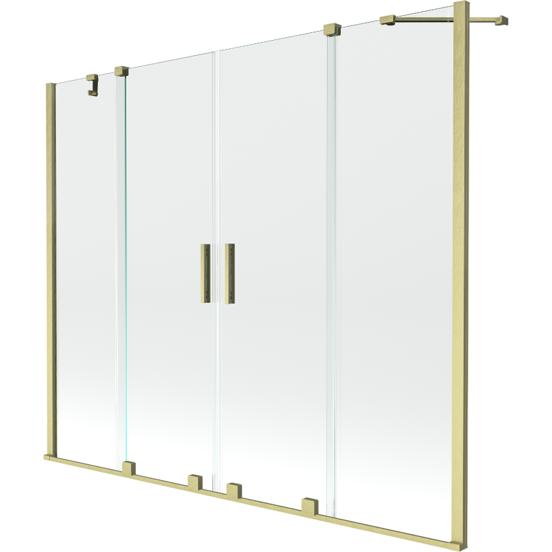 Mexen Velar Duo Wannenschutz 2-flügelig verschiebbar 190 x 150 cm, transparent, gebürstet Gold - 896-190-000-02-55