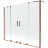 Mexen Velar Duo Badefaltwand 2-flügelig verschiebbar 190 x 150 cm, transparent, gebürstetes Kupfer - 896-190-000-02-65