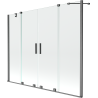 Mexen Velar Duo Badewannenwand 2-flügelig verschiebbar 190 x 150 cm, transparent, gun gray gebürstet - 896-190-000-02-66
