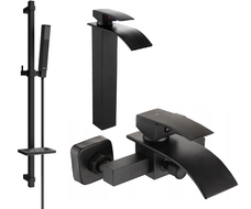 Mexen Aries DQ77 Badewannenset, schwarz - 744813DQ77-70