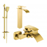 Mexen Aries DQ62 Badewannen-Set, gold - 744813DQ62-50