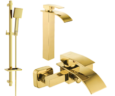 Mexen Aries DQ45 Wannen-Set, gold - 744813DQ45-50