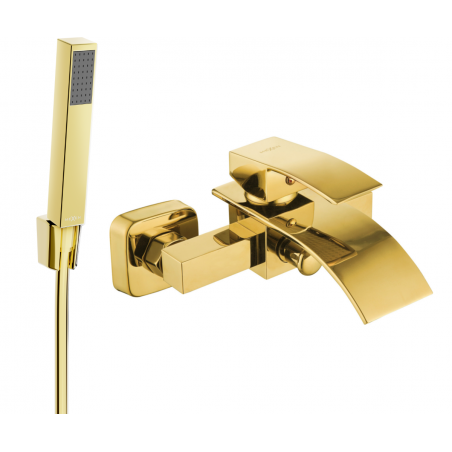 Mexen Aries R77 Badewannenarmatur mit Duschset, Gold - 74483R77-50