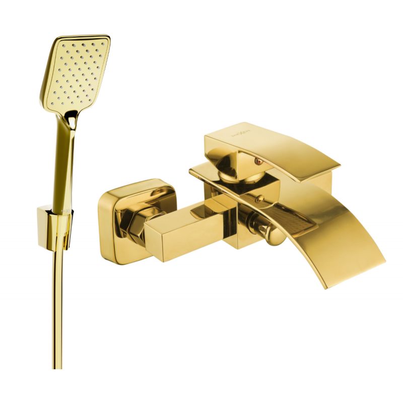 Mexen Aries R62 Badewannenarmatur mit Duschset, gold - 74483R62-50