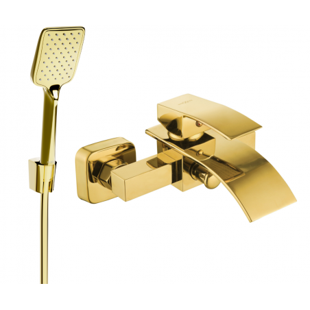 Mexen Aries R62 Badewannenarmatur mit Duschset, gold - 74483R62-50