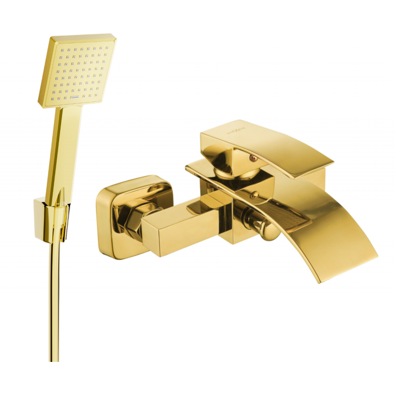 Mexen Aries R45 Badewannenarmatur mit Duschset, Gold - 74483R45-50