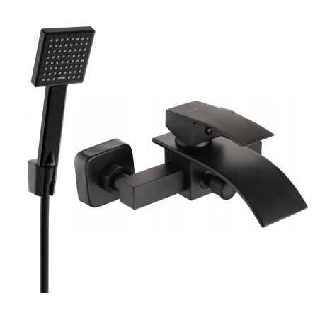 Mexen Aries R45 Badewannenarmatur mit Duschset, schwarz - 74483R45-70