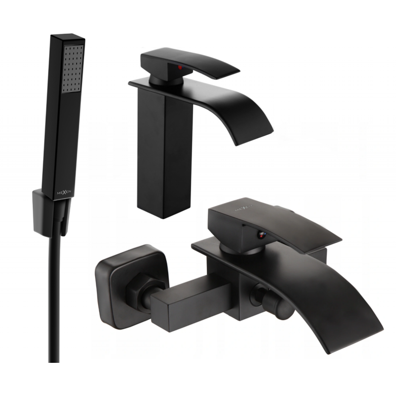 Mexen Aries R77 Badeset, schwarz - 744803R77-70