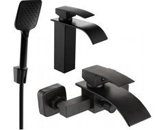 Mexen Aries R62 Badezimmerset, schwarz - 744803R62-70