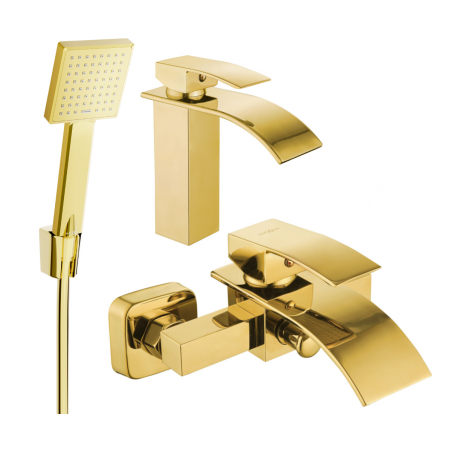 Mexen Aries R45 Badewannen-Set, golden - 744803R45-50