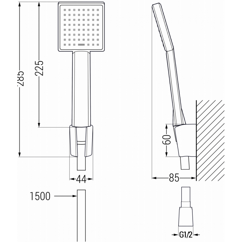 Mexen Aries R45 Wannenset, schwarz - 744803R45-70