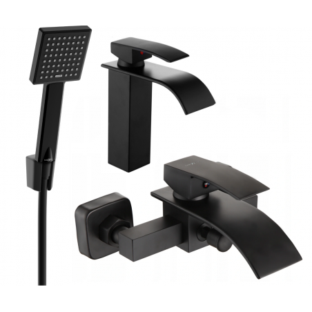 Mexen Aries R45 Wannenset, schwarz - 744803R45-70