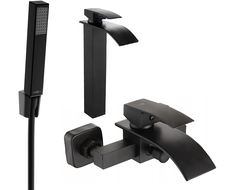 Mexen Aries R77 Badewannenset, schwarz - 744813R77-70
