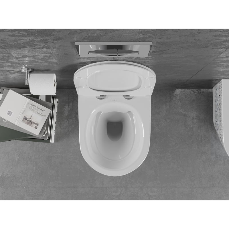 Mexen Lena WC-Schüssel Rimless mit softclose Slim-Sitz, Duroplast, weiß/schwarz Muster - 30224095