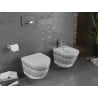 Mexen Lena WC-Schüssel Rimless mit softclose Slim-Sitz, Duroplast, weiß/schwarz Muster - 30224095