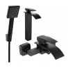 Mexen Aries R45 Badewannenset, schwarz - 744813R45-70