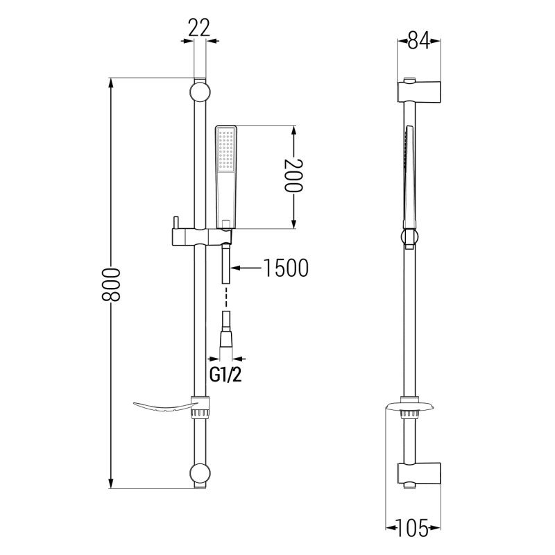 Mexen Axel DF72 Badewannen-Set, Chrom - 73803DF72-00