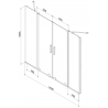 Mexen Velar Duo Badefaltwand 2-flügelig verschiebbar 190 x 150 cm, transparent, gebürstetes Kupfer - 896-190-000-02-65