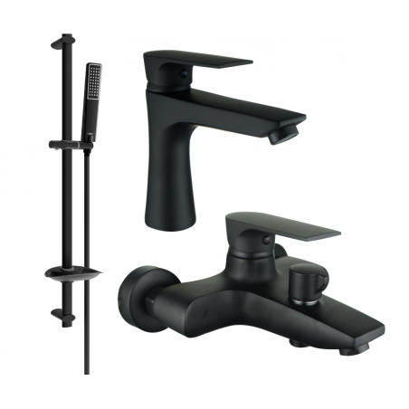 Mexen Axel DB72 Badewannenset, schwarz - 73803DB72-70