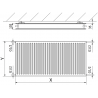 Mexen CH20 Hygiene Plattenheizkörper 600 x 2000 mm, seitlicher Anschluss, 2198 W, Anthrazit - W420H-060-200-66